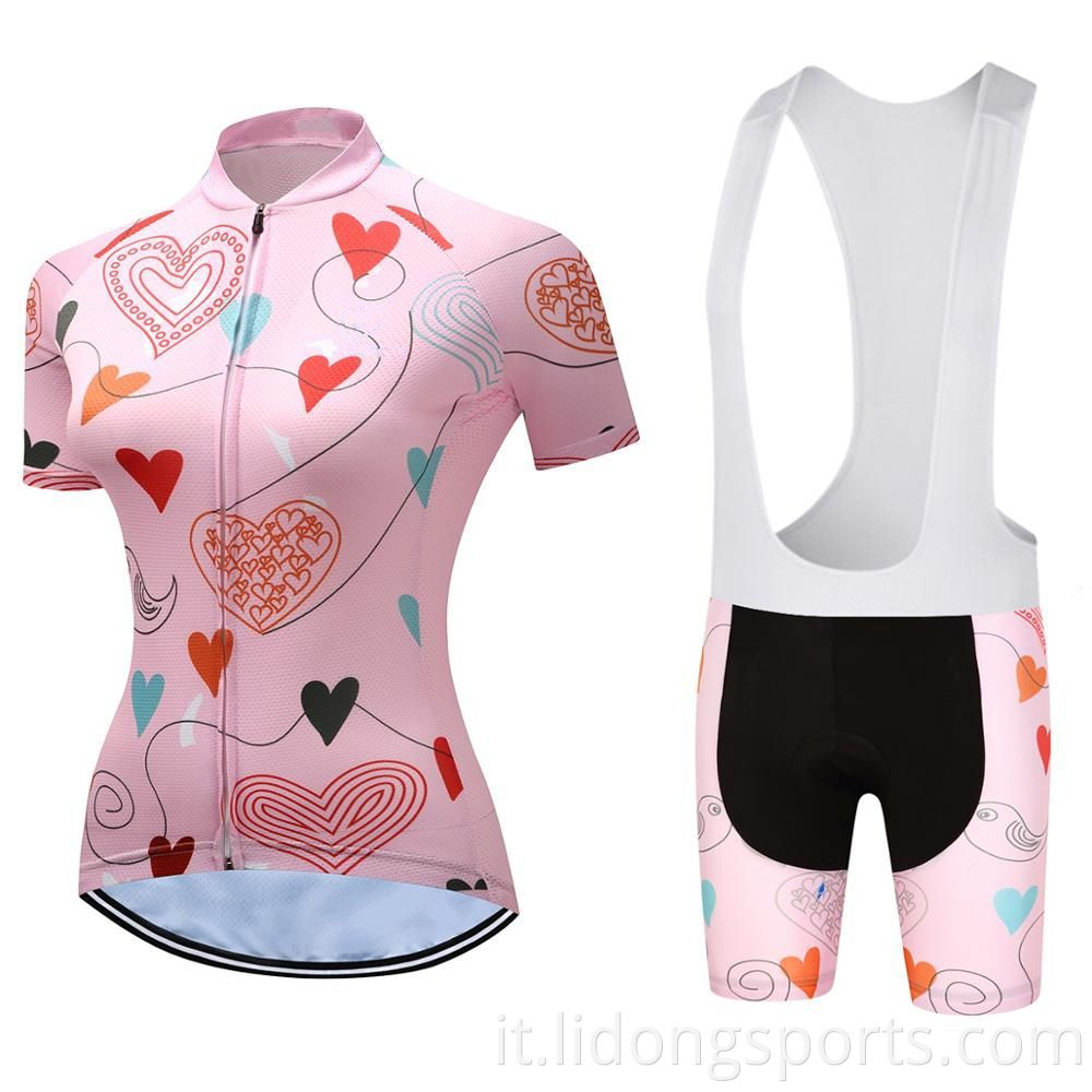 Produttore OEM Custinetto di abbigliamento sportivo abiti da bici in bicicletta per biciclette in bicicletta per donne
